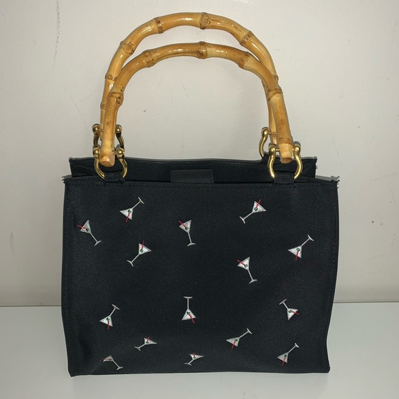 2000’s Nylon Martini Glass Purse w/ Bamboo Handles - Picture 2 of 6
